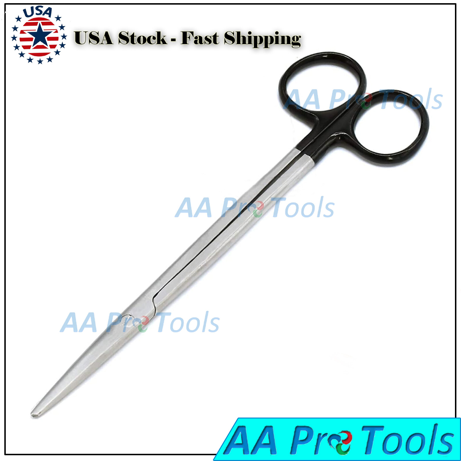 2 Pcs SuperCut Metzenbaum Scissors 5.5″ / 18cm Straight and Curved Black Handle