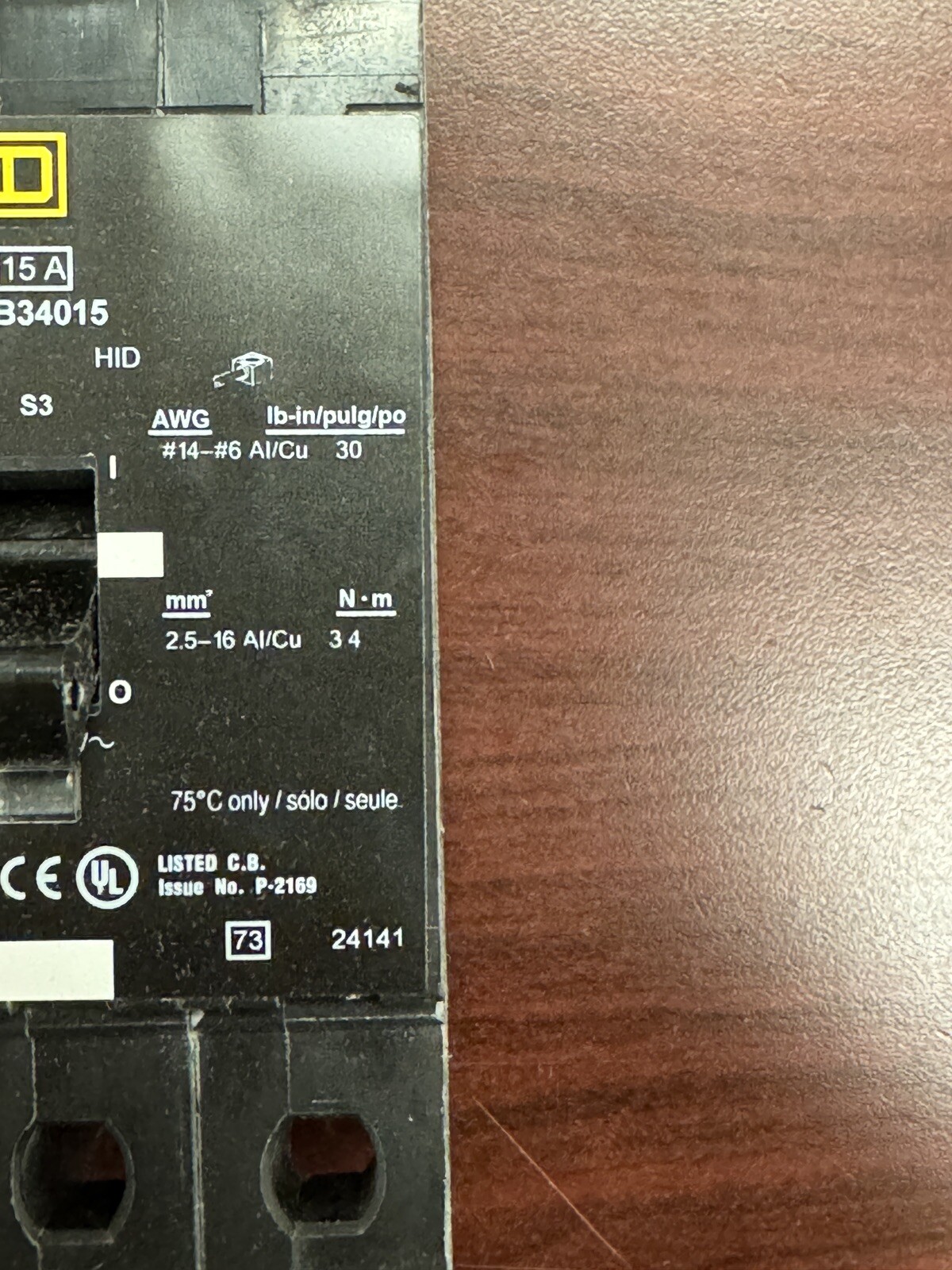 EDB34035 EDB Square D 3 Pole 35 Amps 120/277Volt Bolt-On NEW IN BOX