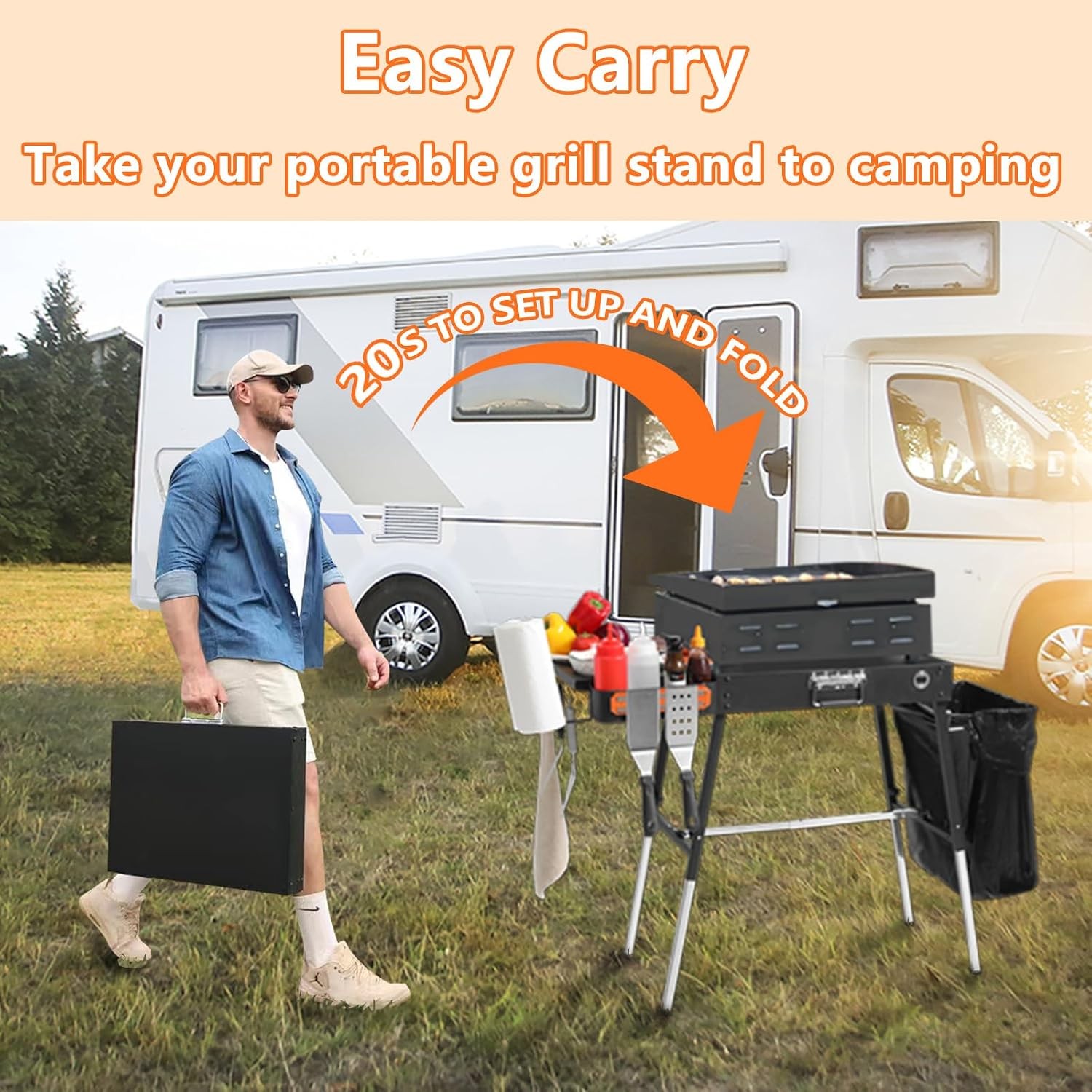 Portable Outdoor Grill Table,Blackstone Griddle Stand,Movable Griddle Stand Fit