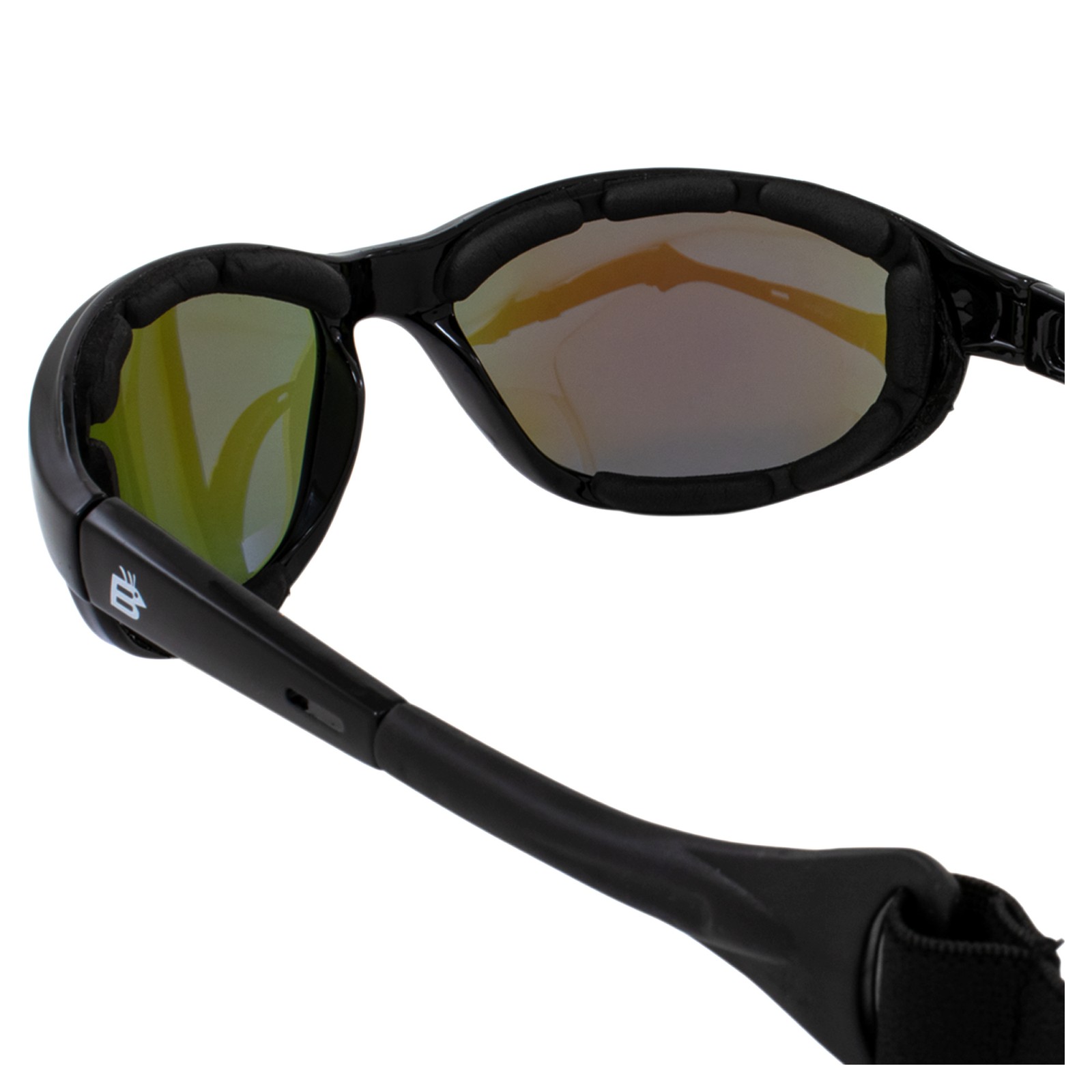 Birdz Sail Padded Goggles for Men or Women Black w/ Polarized Blue Mirror Lenses