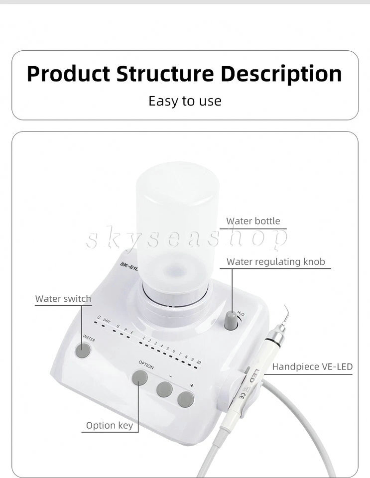 SKE1-LED Dental Piezo Ultrasonic Scaler With 5Tip & 2 bottles For EMS/WOODPECKER