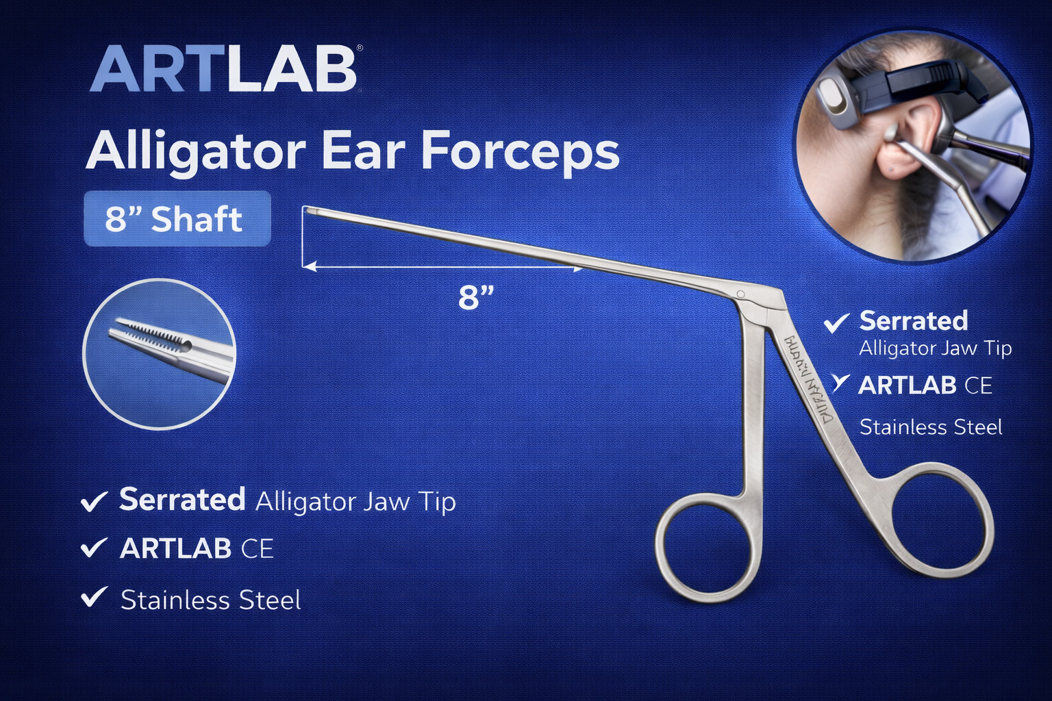 Long Shaft Hartmann Alligator Forceps 5.5″ + 8″ Ear Foreign Object Extraction