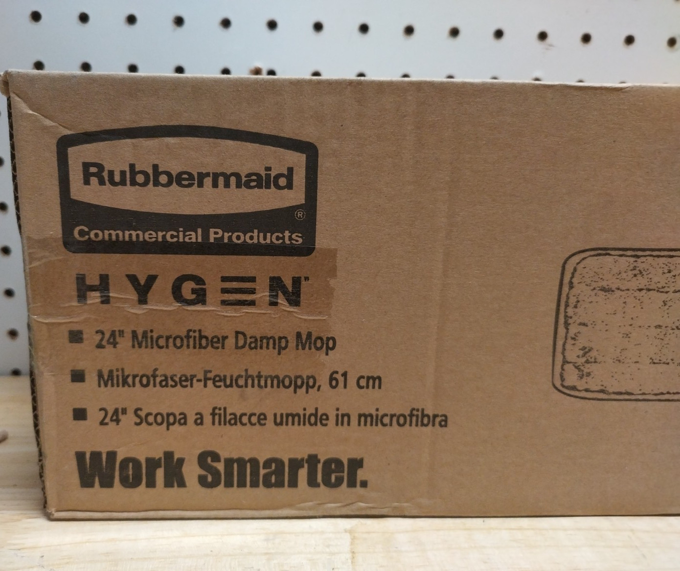 (1) Rubbermaid HYGEN 24in Microfiber Wet Dust Mop Pad (Blue) Q411 NEW