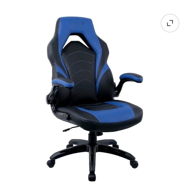 Emerge Blue/Black Computer Gaming Chair w/ Flip-Up Arms, Headrest