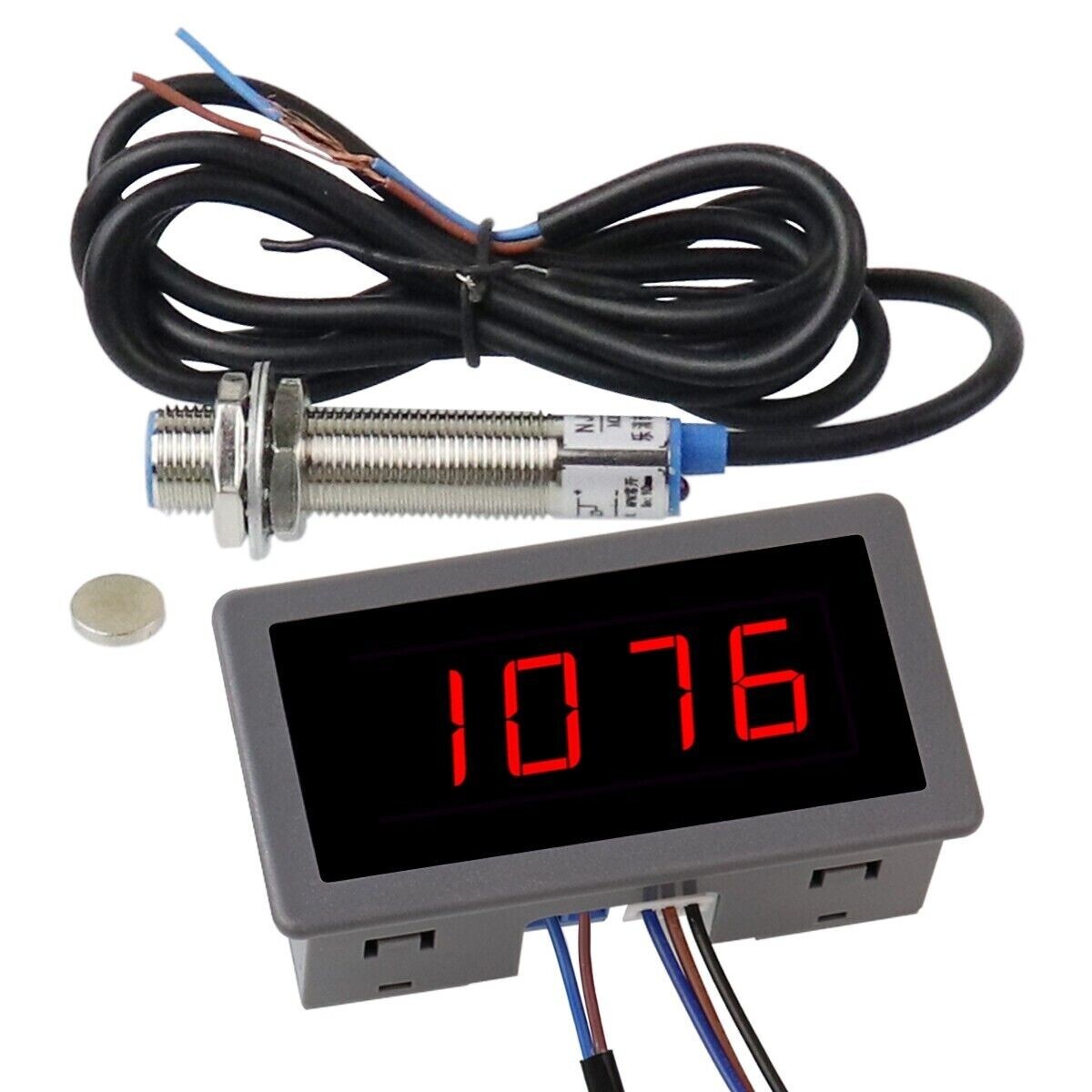 AC 110V-230V High Precision Digital LED Motor Speed Tachometer Anti-jamming Hall