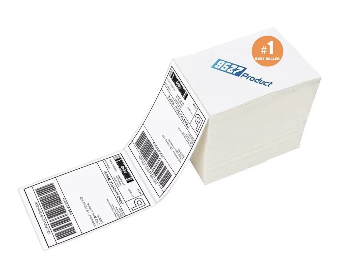 9527 Product 4 x 6 Thermal Labels -Pack of 100 Fanfold Labels for Direct Thermal