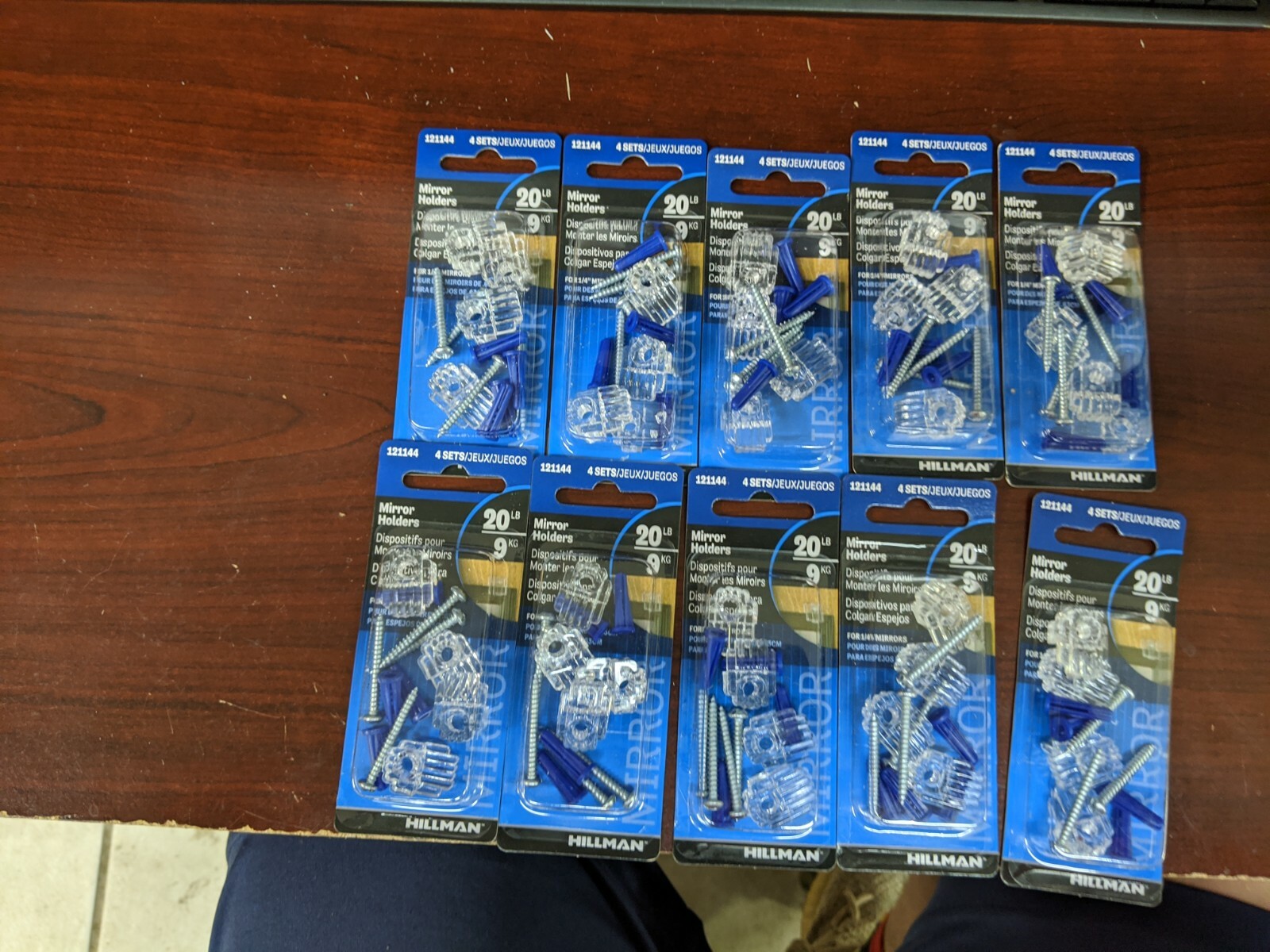 10 pk of 4 sets of Plastic 1/4″ Mirror Holders
