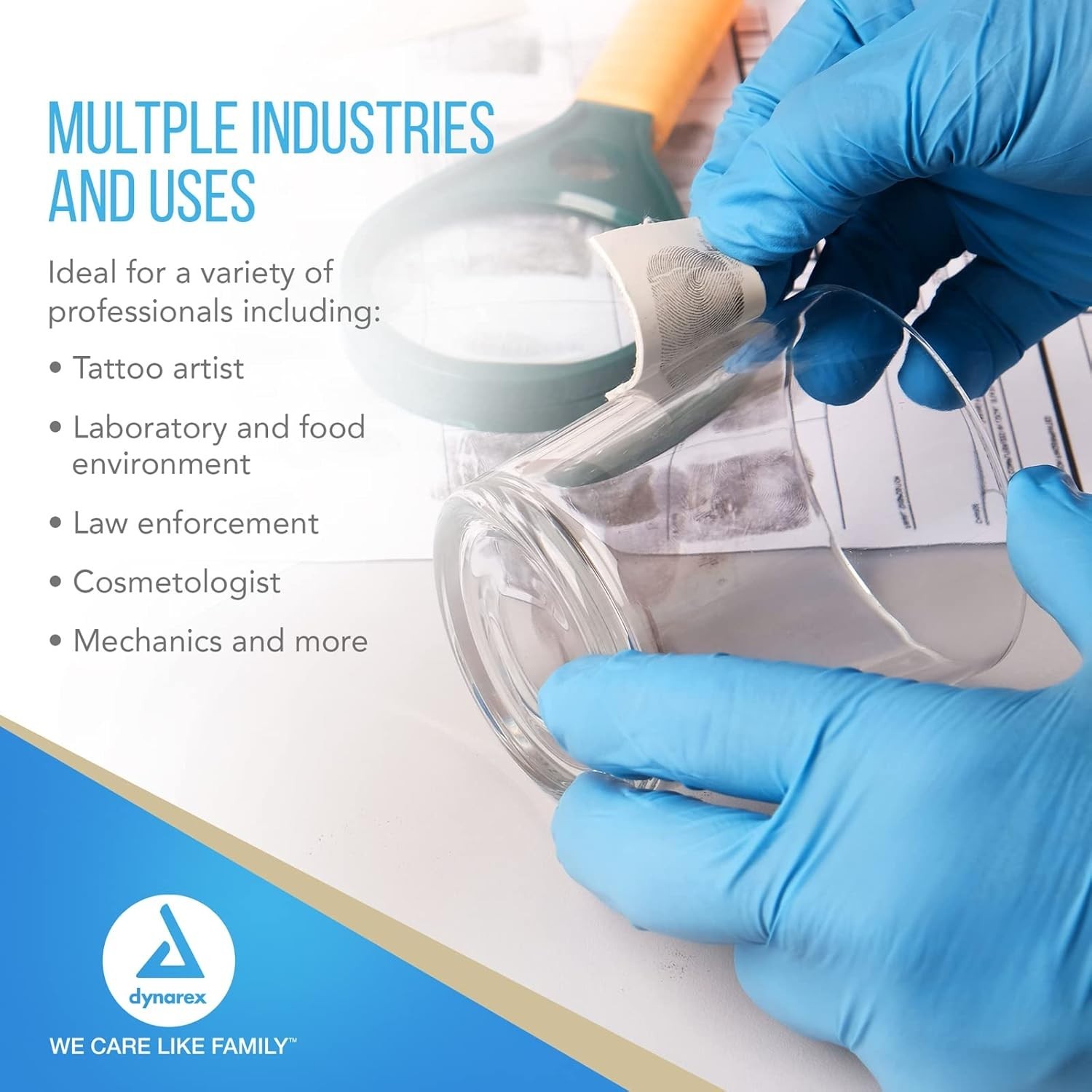 Dynarex Safe Touch Nitrile Exam Gloves, Powder Free