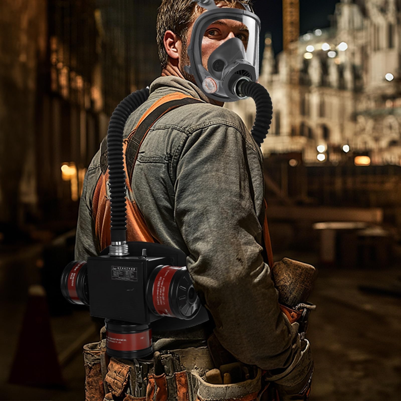 High-Efficiency PAPR Respirator System: Powered Air Purifying Respirators with 3