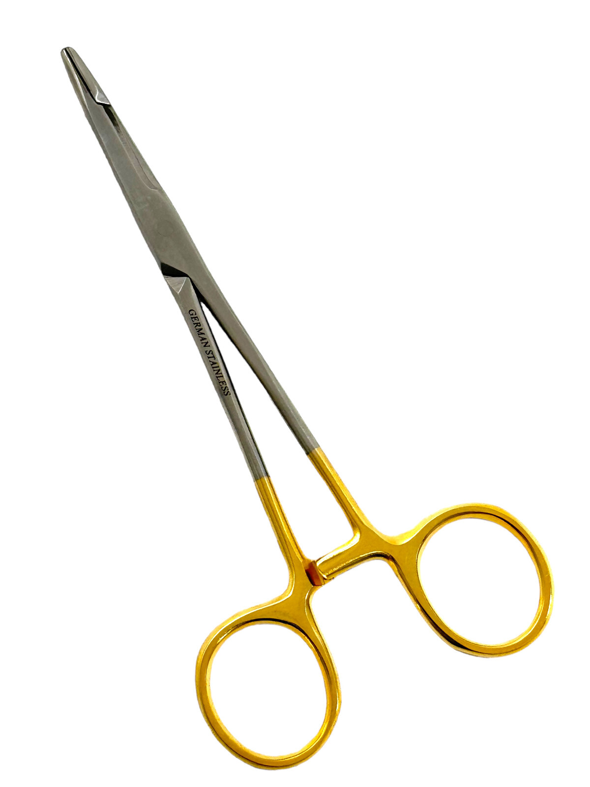1 pc – Olsen Hegar Needle Driver 6.5″ With TC Inserts Gold Handle German Steel