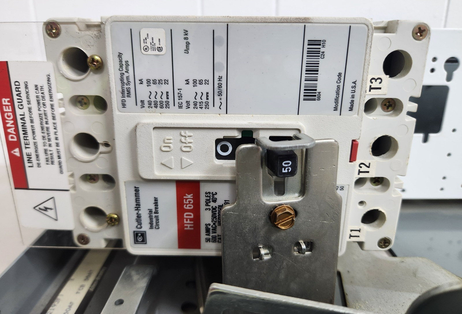😎 ALLEN BRADLEY 50 AMP BREAKER 6″ FEEDER BUCKET 600 VAC 3 PHASE HFD3050L