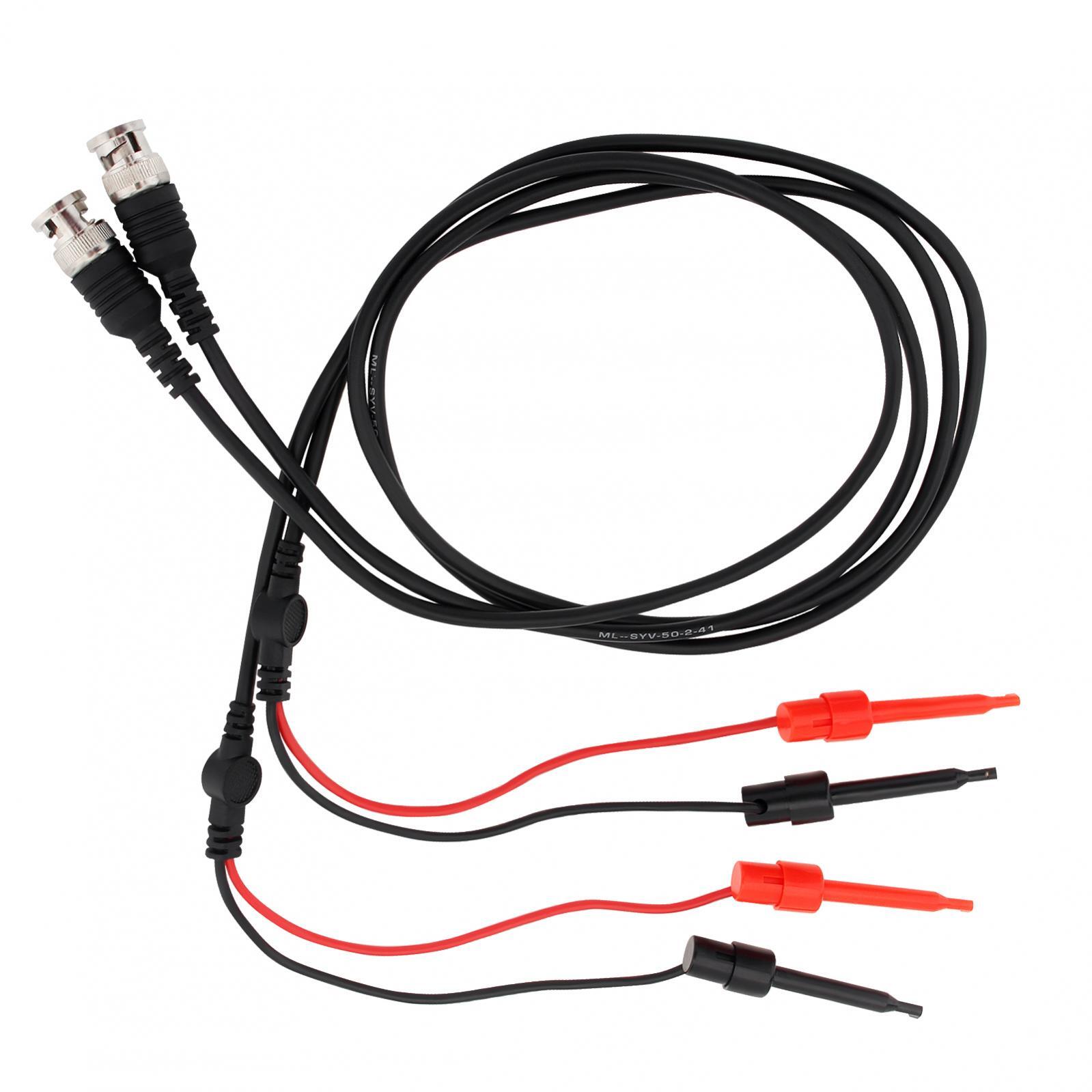 2 Pack BNC Male Plug Q9 to Dual Alligator Clip Test Leads Probe Coaxial Cable