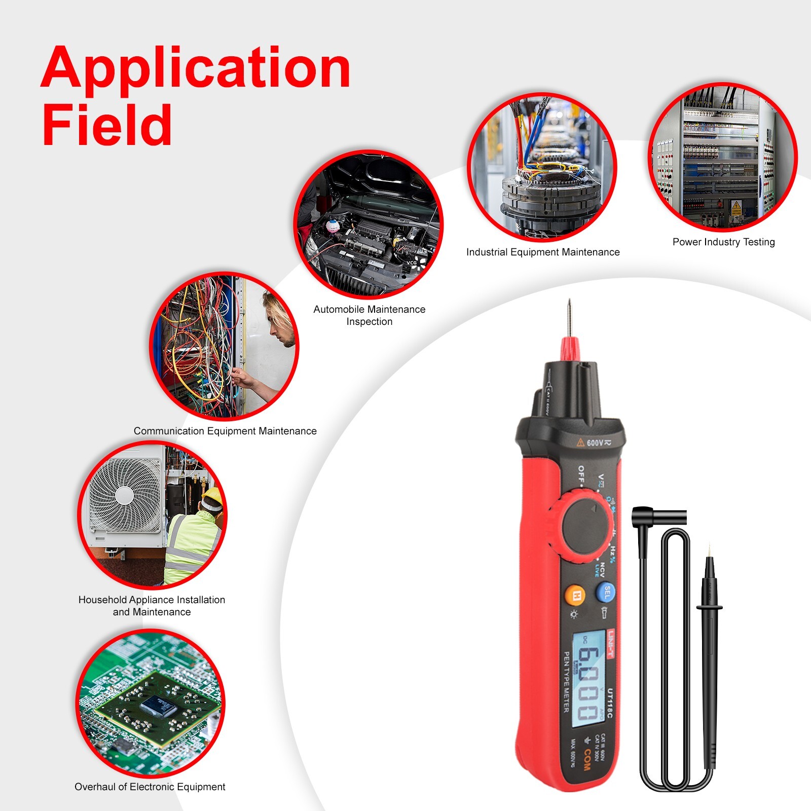 UNI-T Pen Type Digital Multimeter Volt Tester 6000Bits TRMS NCV/Live Test UT118C
