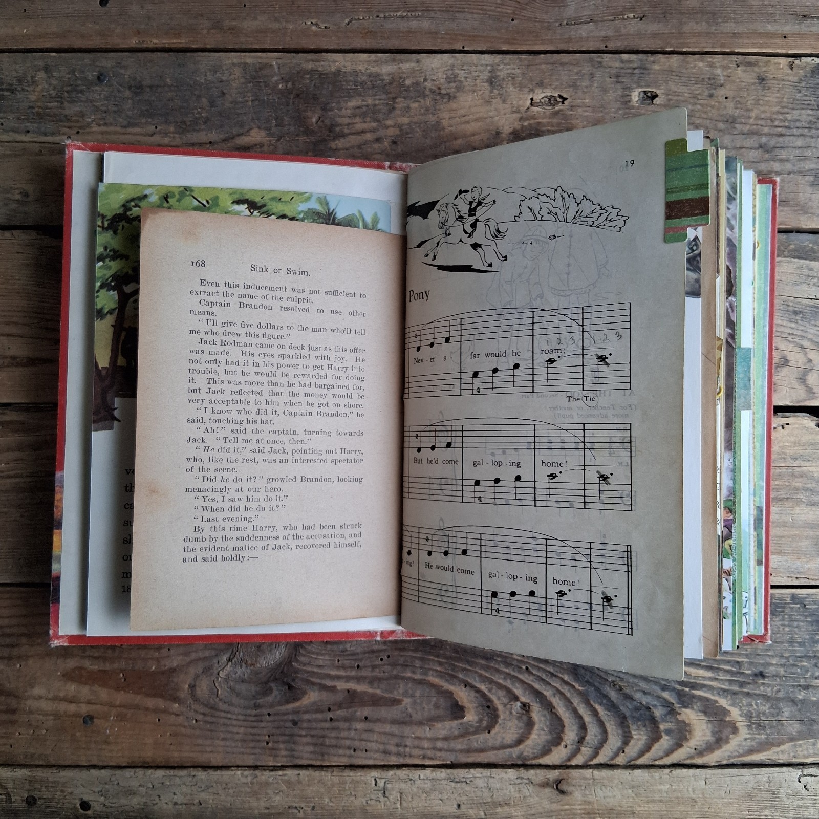 Handmade Junk Journal Vintage Textbook Cover Roads To Everywhere Blank Diary
