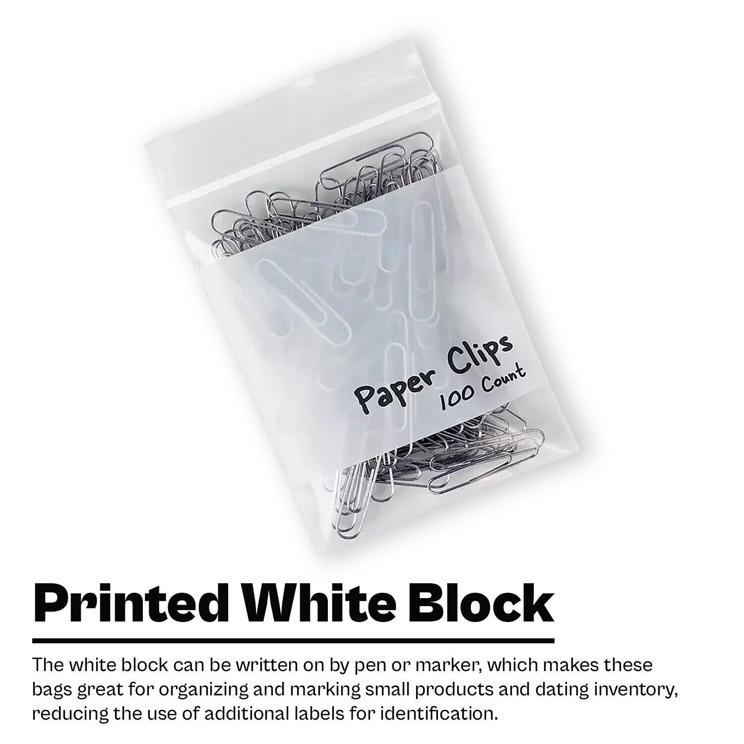 1000 Pcs 9″x 12″ 2 Mil Reclosable Bag Writeable White Block Water-Resistant