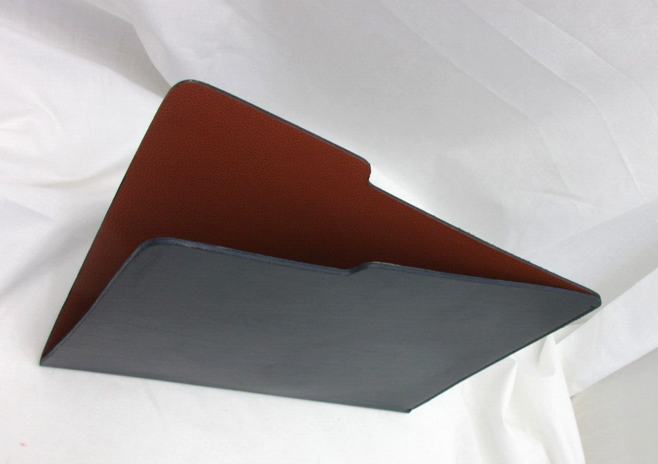 Leather File Folder by Graphic Image Letter Size Made in America Navy w Tan