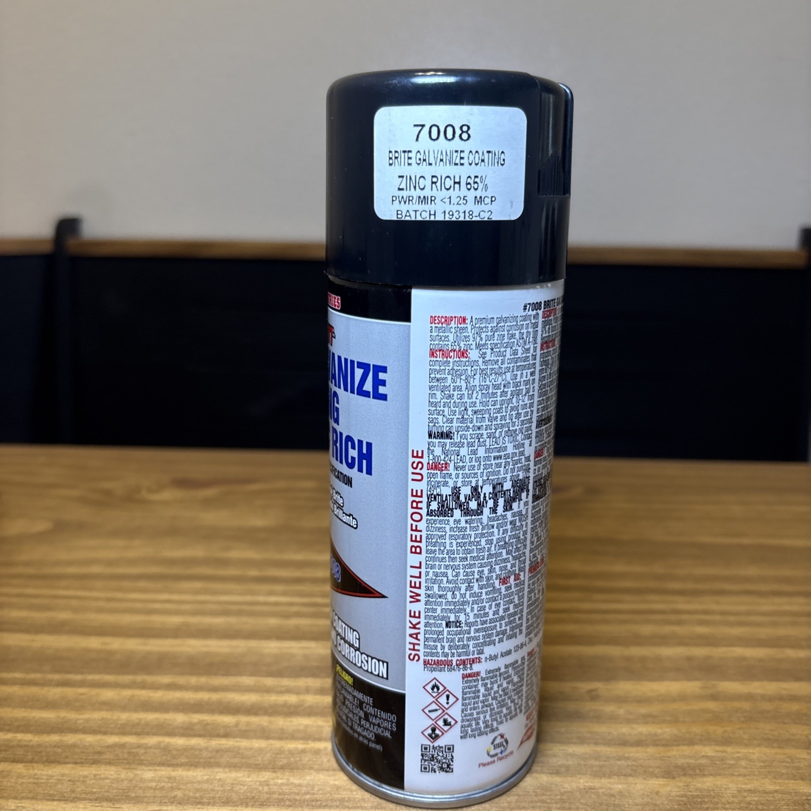 AERVOE 7008 13oz 65% ZINC-RICH BRITE GALVANIZE COATING COAT AEROSOL SPRAY CROWN