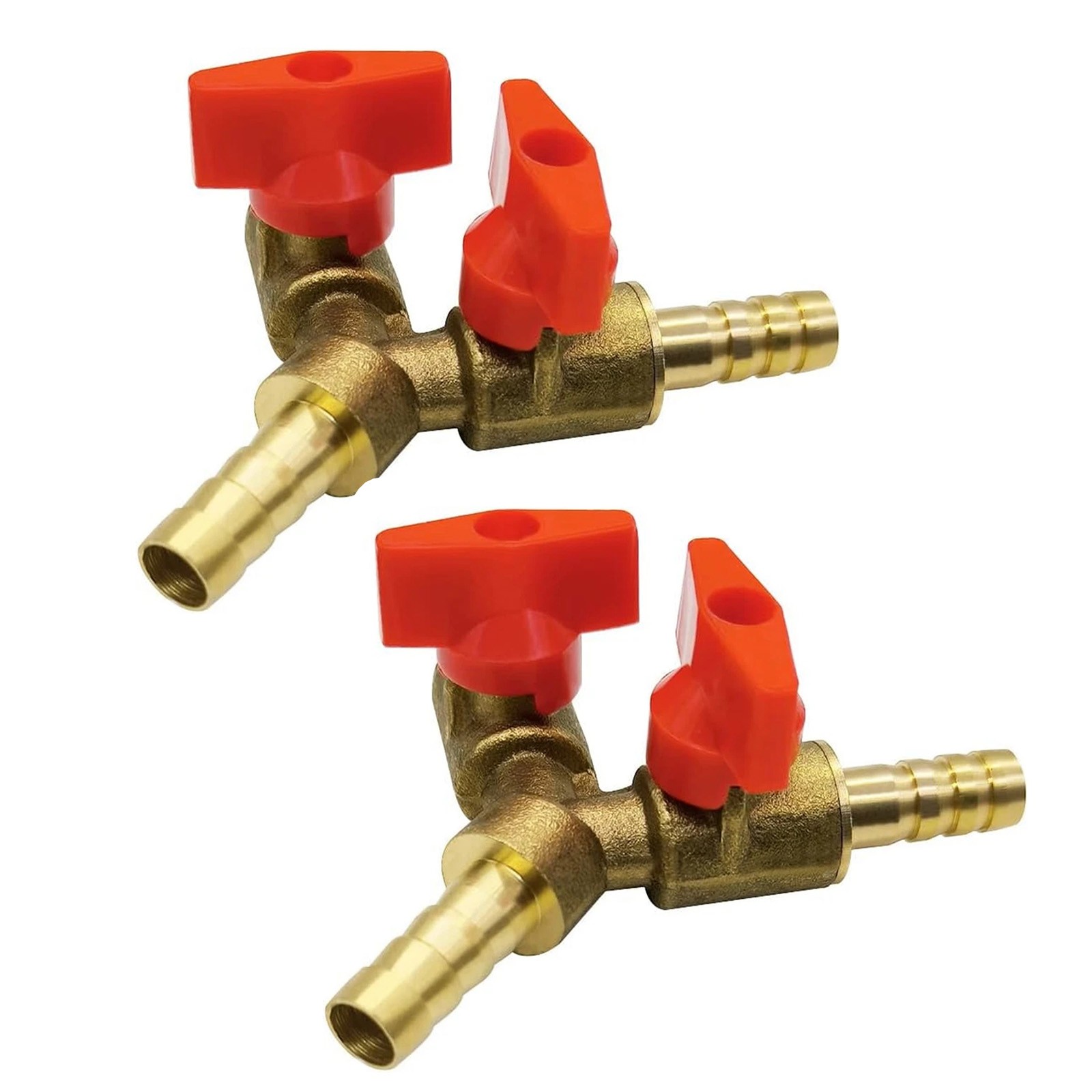 2 Pcs 3/8 Inch Hose Barb 3 Way Shut Off Ball Valve 2 Switch For ATV Vehicle