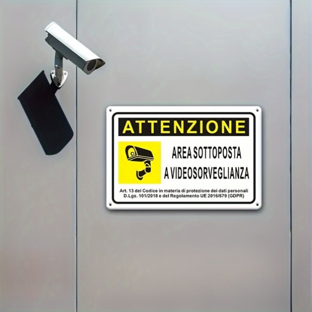 Aluminum Safety Sign Wall Mounted Bilingual For Home Business Monitoring