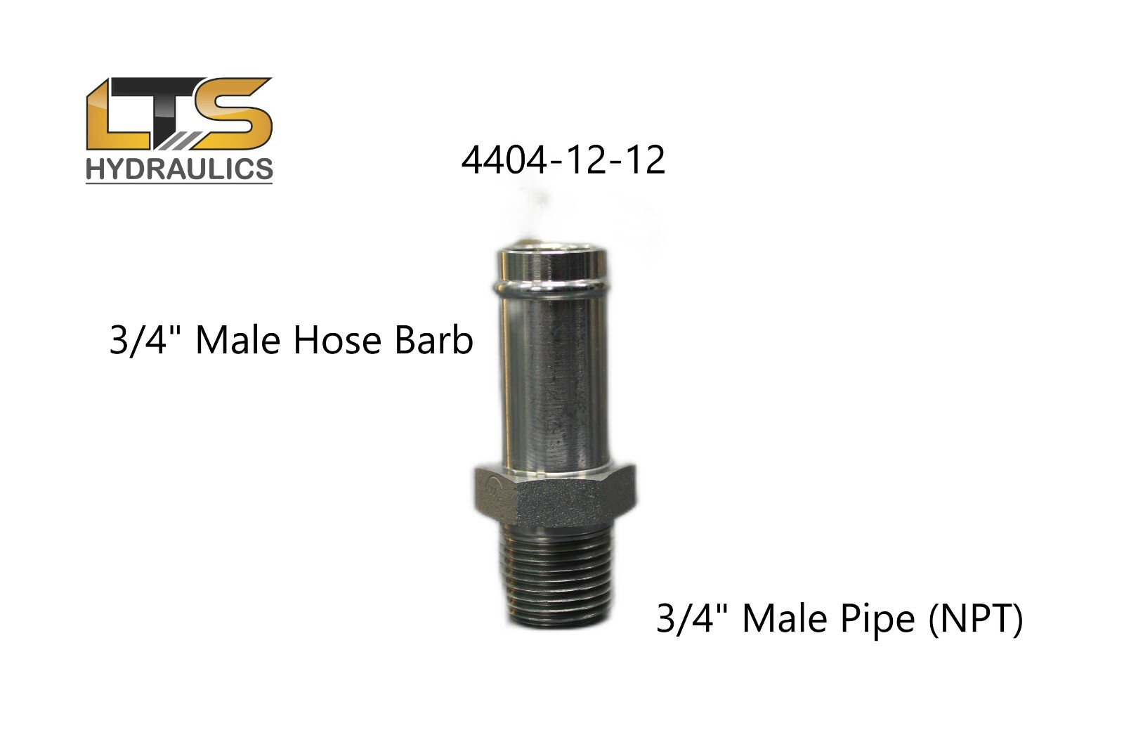 3/4″ Beaded Hose Barb x 3/4″ Male Pipe NPT Steel Adapter 4404-12-12
