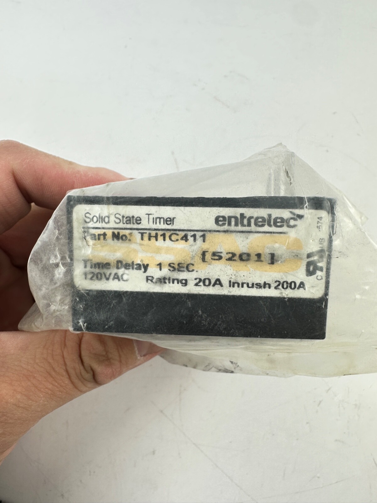 ENTRELEC Solid State Timer TH1C411 5201 Time Delay 1 Sec. 120VAC