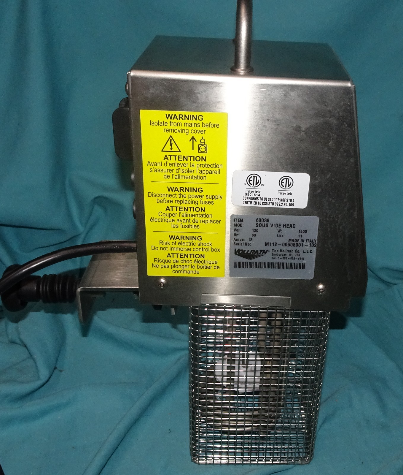 == Vollrath Sous Vide Head 60038 Immersion Circulator