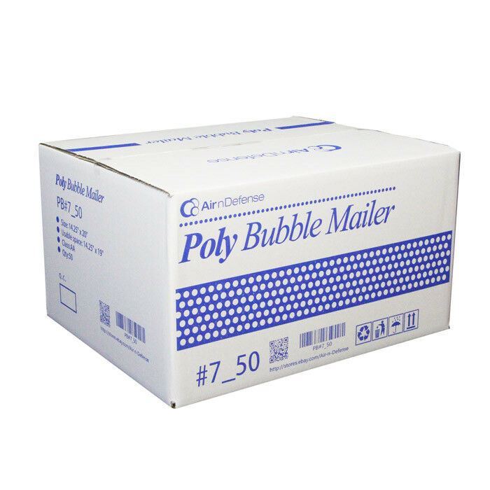 50 #7 14.25×20 Poly Bubble Padded Envelopes Mailers Shipping Bags AirnDefense