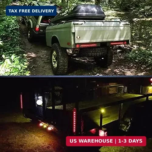11 LED Red Trailer Brake Tail Light, 2 Pack 16″ LED Bar Stop Turn Signal Tail Li