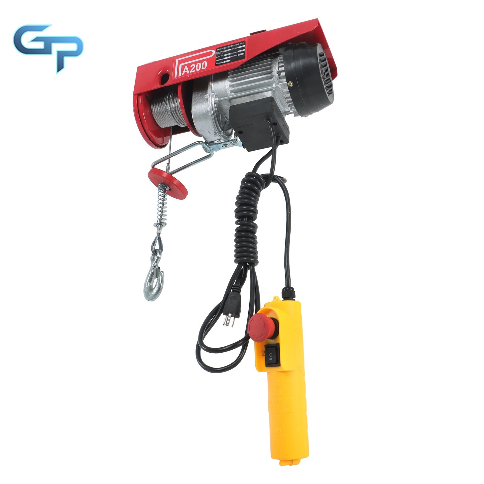 Electric Hoist 110V 440lbs/200kg w/ Safety Brake & 6.6ft Wired Remote Control