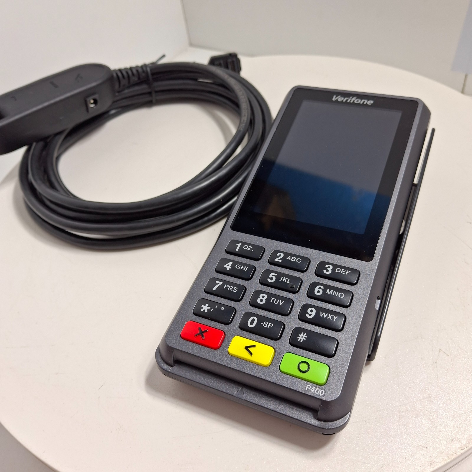 Verifone P400 Plus Credit Card Terminal w/ RS232 Ethernet Cable – Power On Test