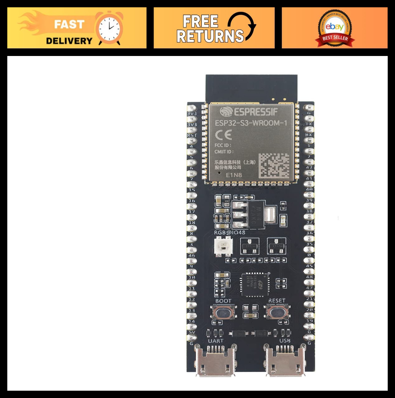 ESP32 S3 Development Board, WiFi & Bluetooth, 32-bit Microcontroller, DIY Projec