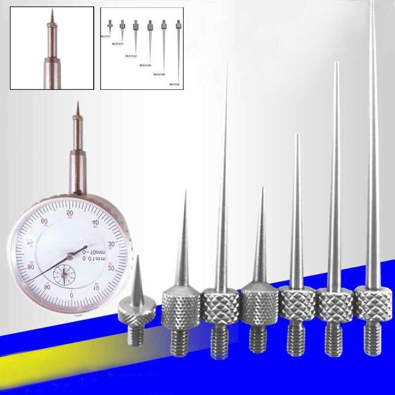 6pcs Digital Indicator/Dial Test Stem Rod Contact Points Tips Gauge Measure Tool