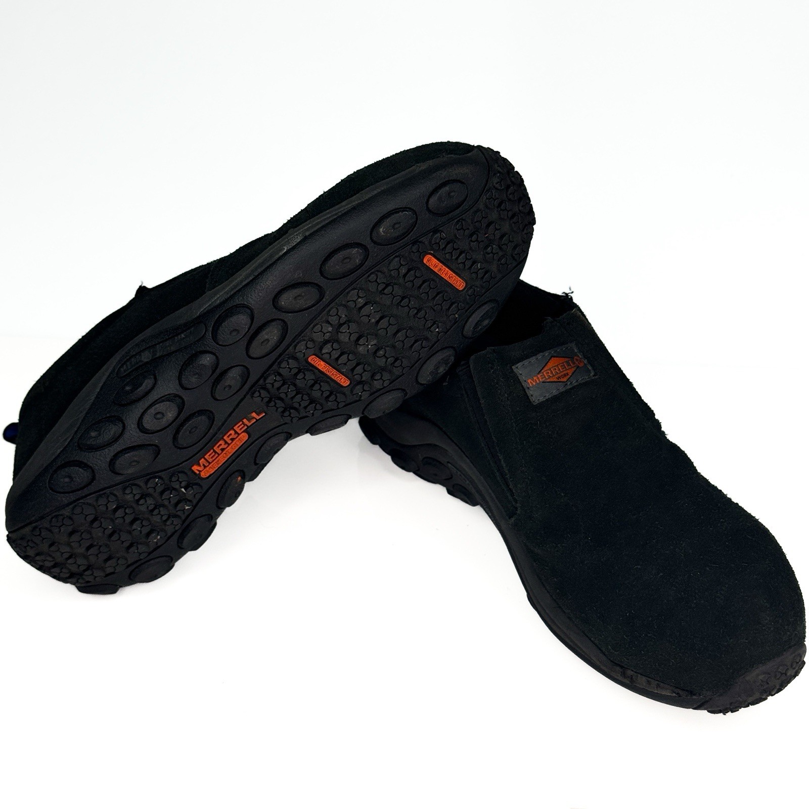 Merrell Work Jungle Moc Composite Toe Slip Resistant Black Suede Shoes Mens 10M