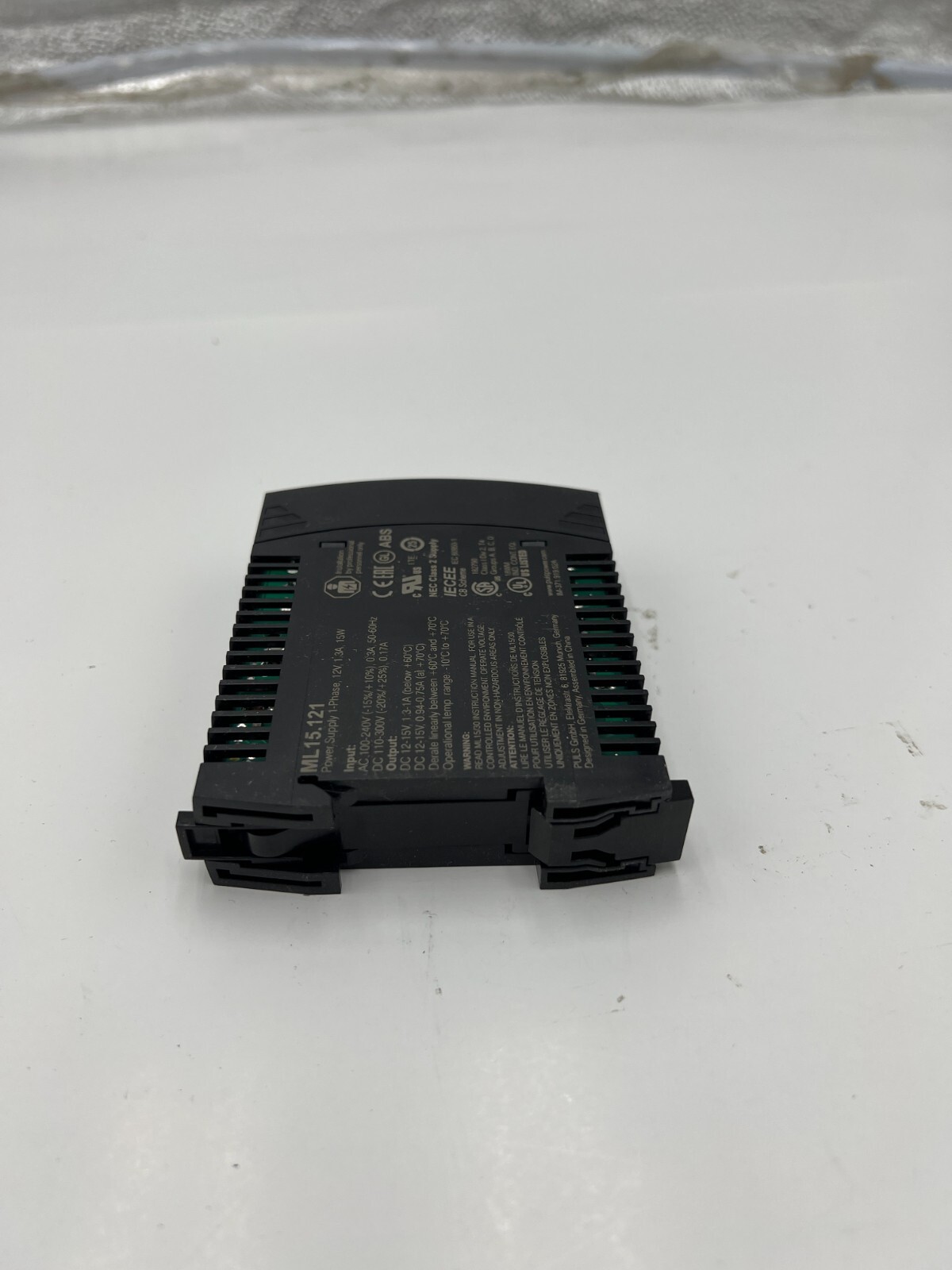 Puls ML15.121 DC Power Supply, 100/240V AC, 12/15V DC, 15 W, 1.3 A, DIN Rail