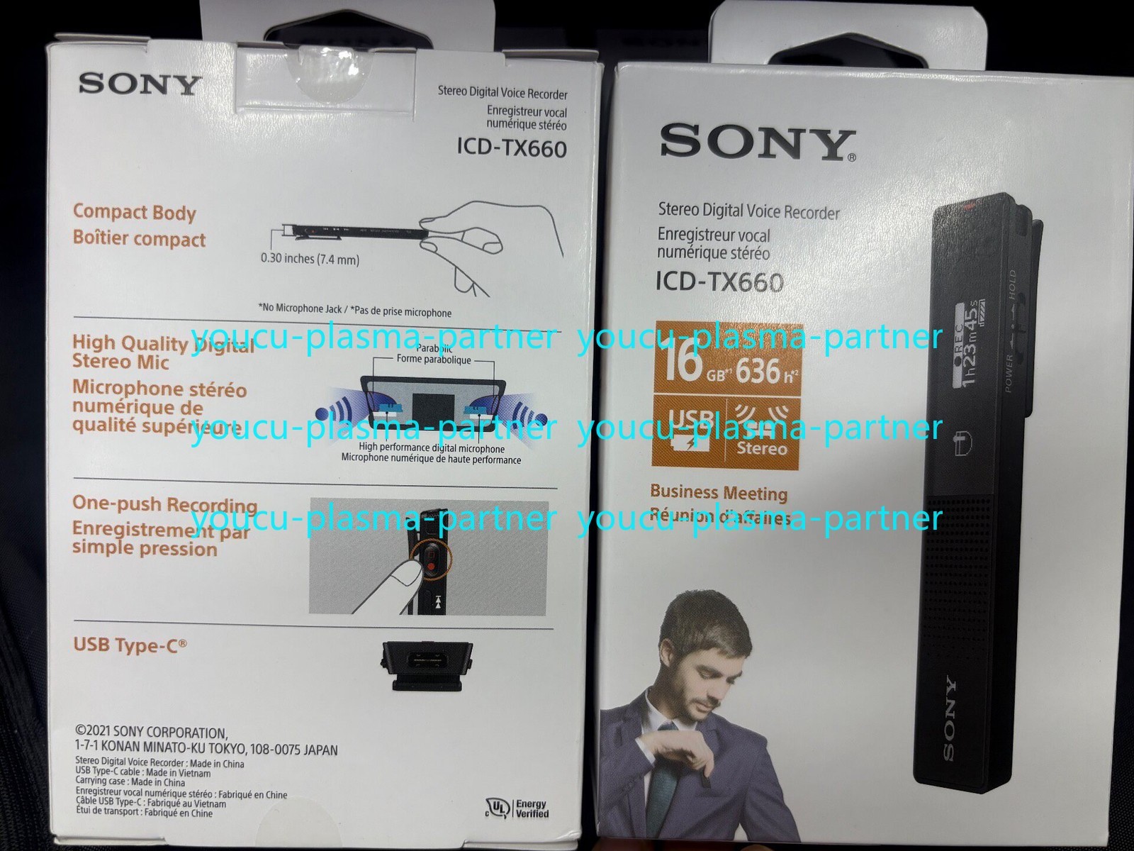 Sony ICDSony ICD-TX660 16GB Ultra-Slim Digital Voice Recorder – USB-C NEW！