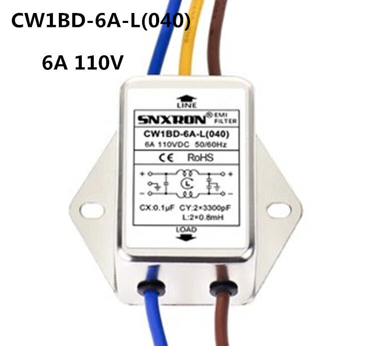 EMI Filter DC CW1BD-6A-L(040) Single and Double Power Supply Purification Lead