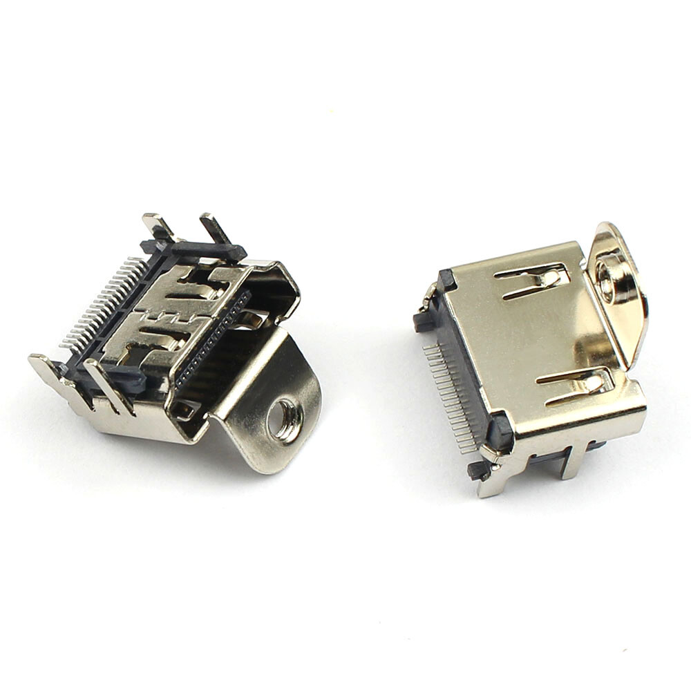 10Pcs HDMI HD Interface 19 Pin Female SMD SMT PCB Socket Connector 4 Legs 19P