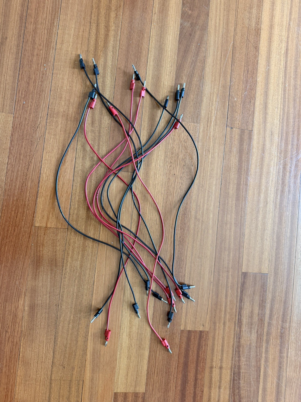 Pomona B-24-2 Stacking Banana Plug Patch Cord, Red, 24-inch, 15A, 18AWG, Lot/12