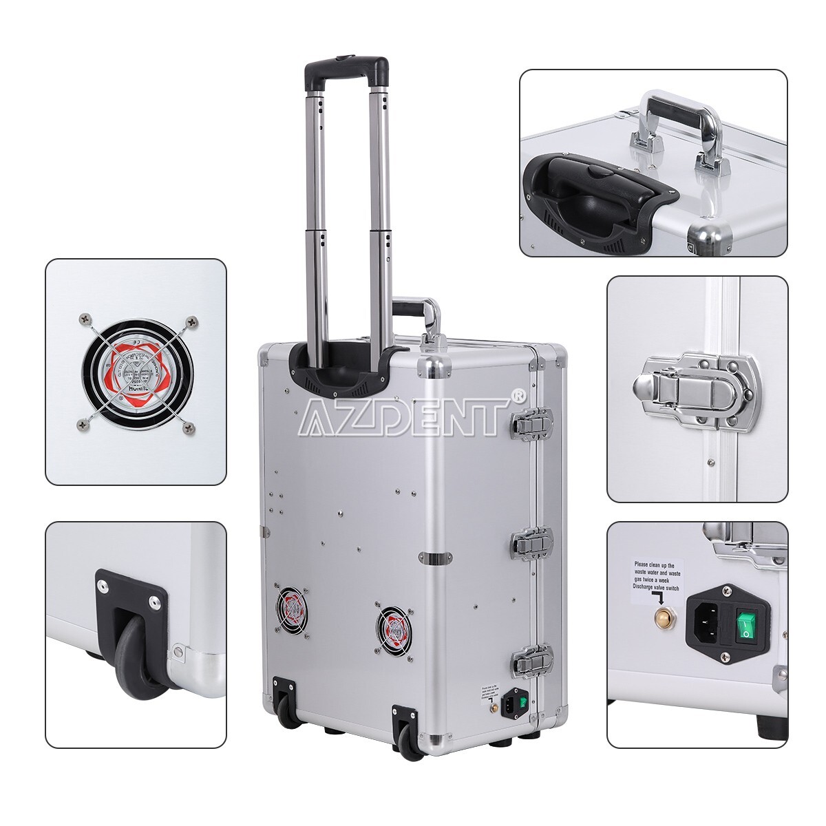 Portable Dental Mobile Delivery Unit Cart Air Compressor+Low Speed Handpiece Kit