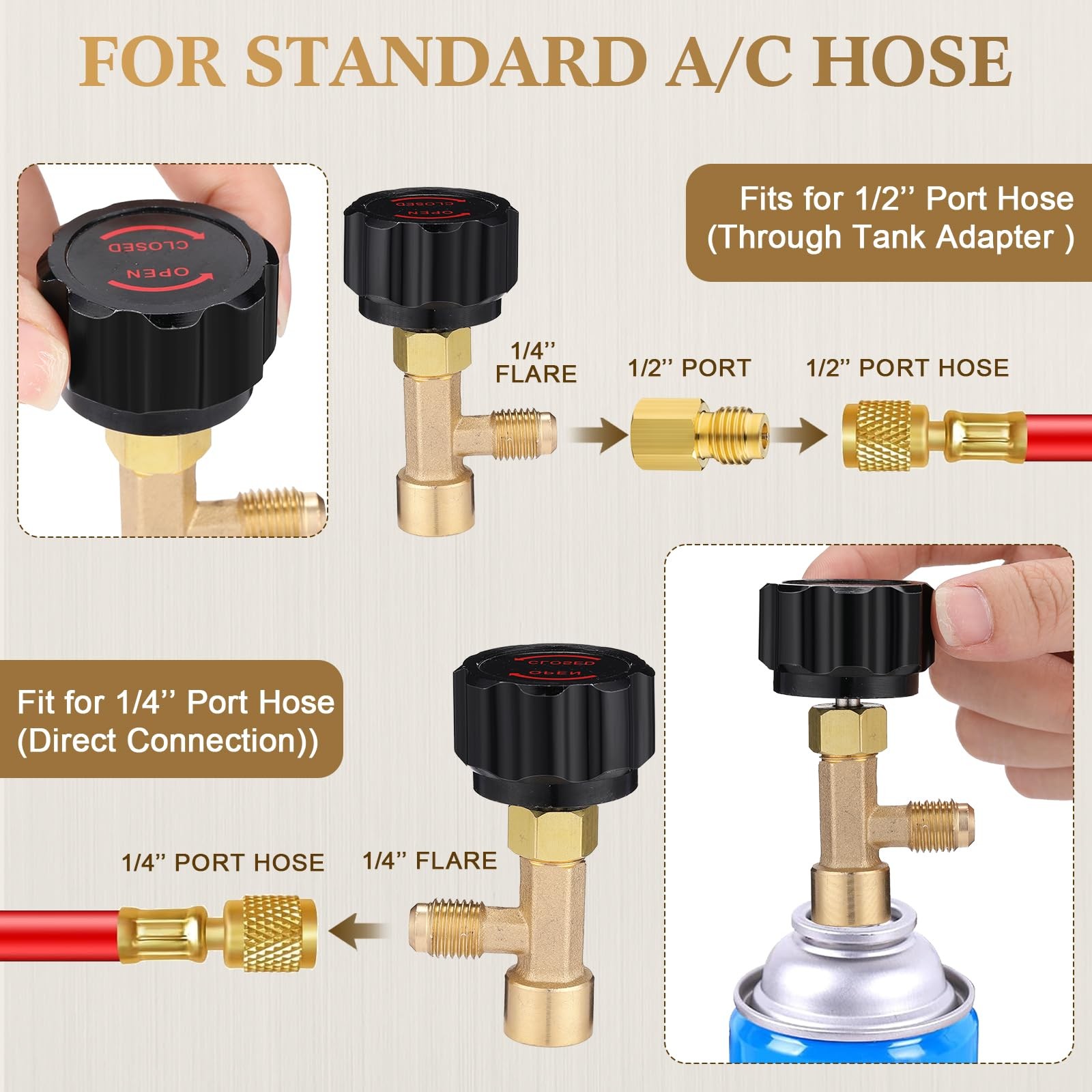 28 Pcs R1234yf to R134a Adapter with Valve R134a Quick Coupler Adapter Can Ta…