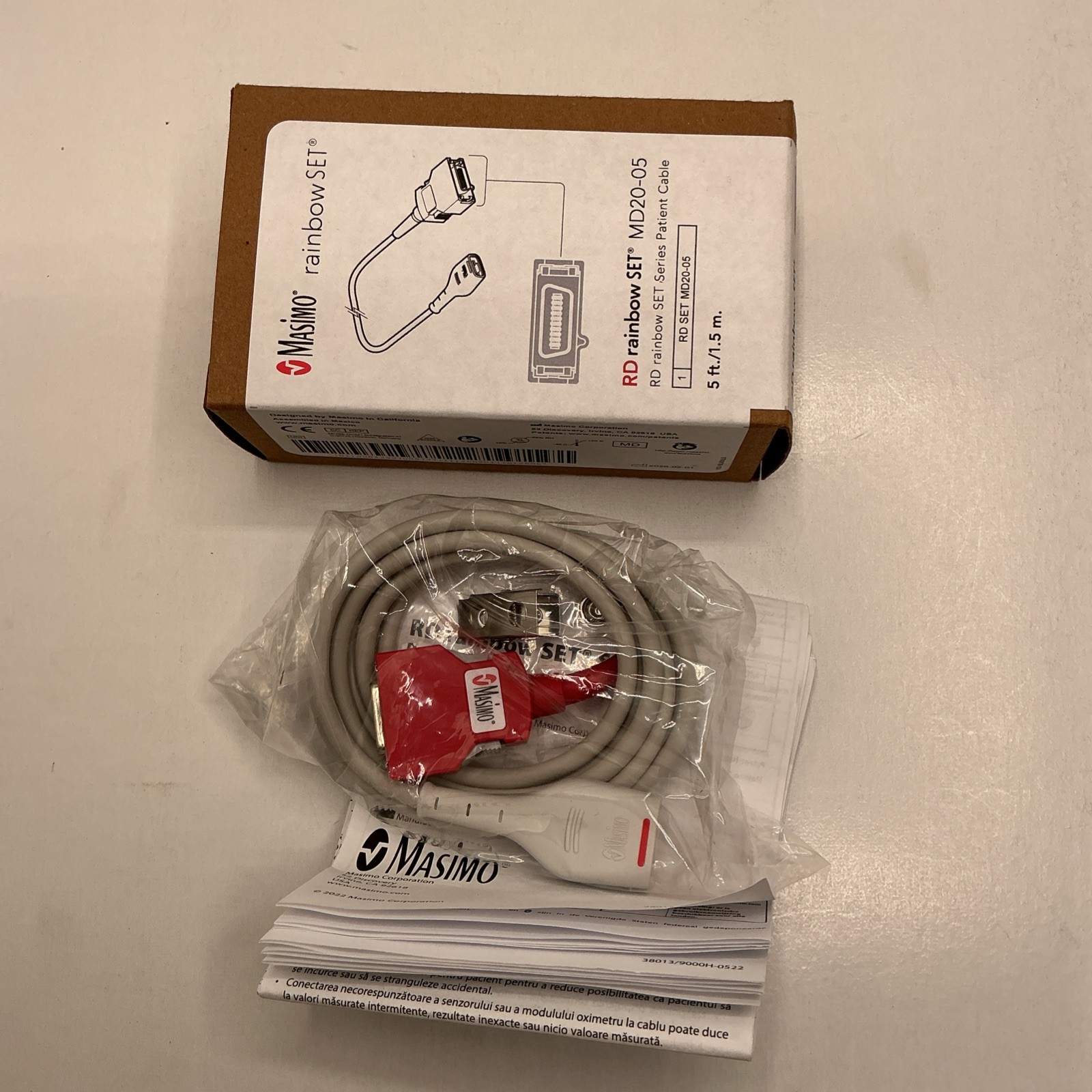 Masimo 4072 Rainbow SET Series Patient Cable MD20-05, 5ft (New,1Pc)