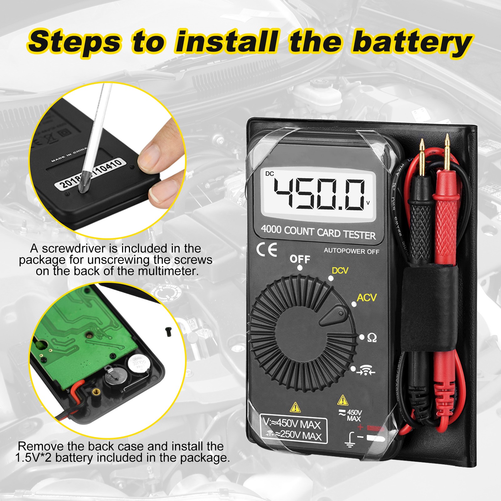 LCD Digital MULTIMETER AC DC Volt Voltmeter Ohmmeter Mini Tester Leads Meter