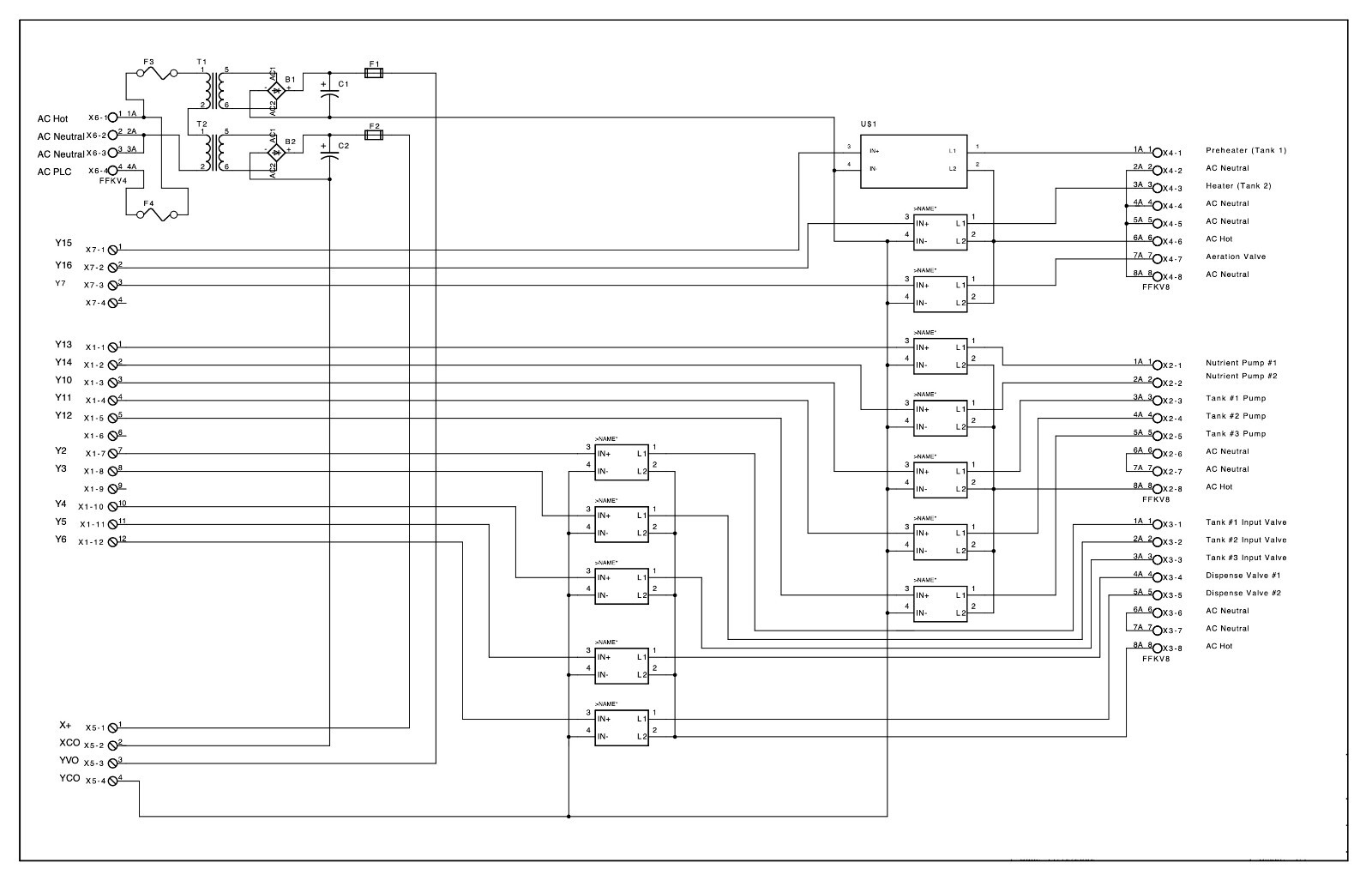 Circuit Board, (12) Crydom D2W202F, (1) Crydom PFE240D25, (1) Talema TA60E