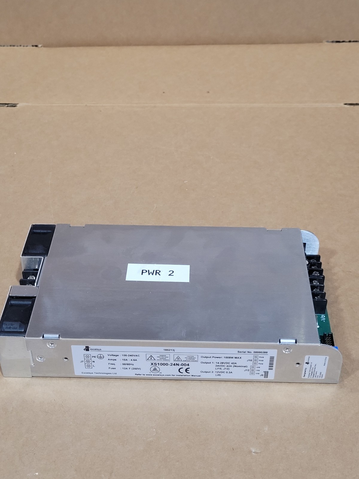 EXCELSYS XS1000-24N-004 AC/DC CONVERTER 24V 42Amps & 12V .3A 1008W