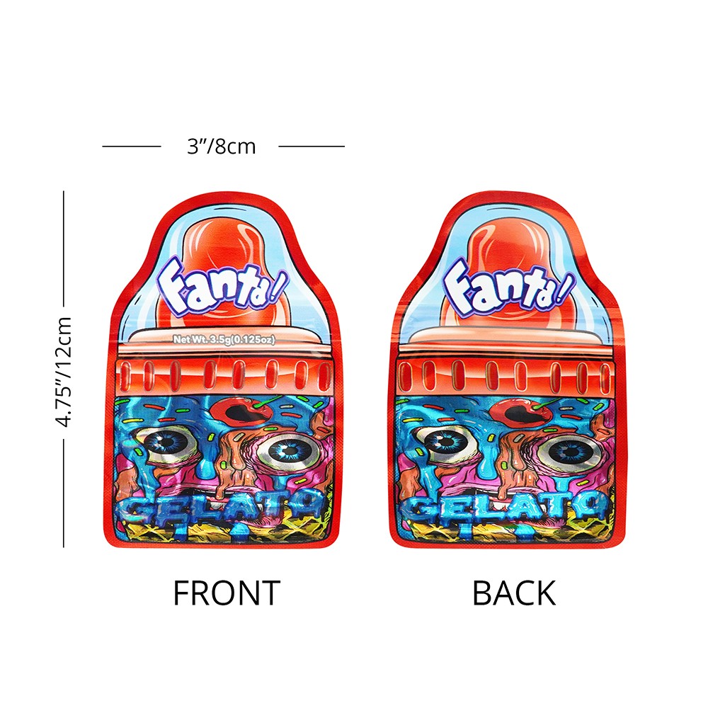 3.5g Smell Proof Mixed Holographic Mylar Bags Resealable Candy Pouches 100pcs