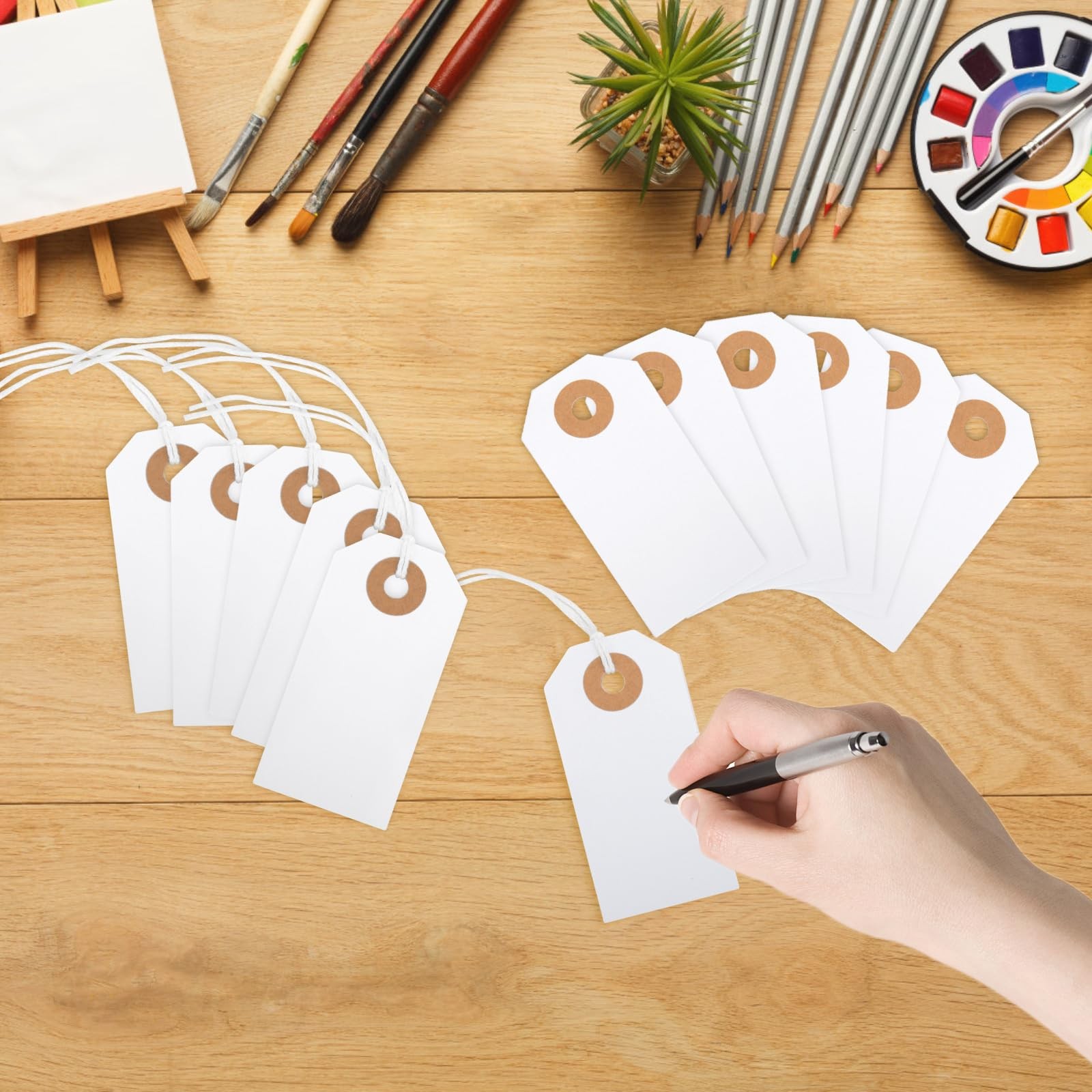 150PCS Blank Shipping Tag, 2 3/4 x 1 3/8 inches 2 x 1 Inch, White