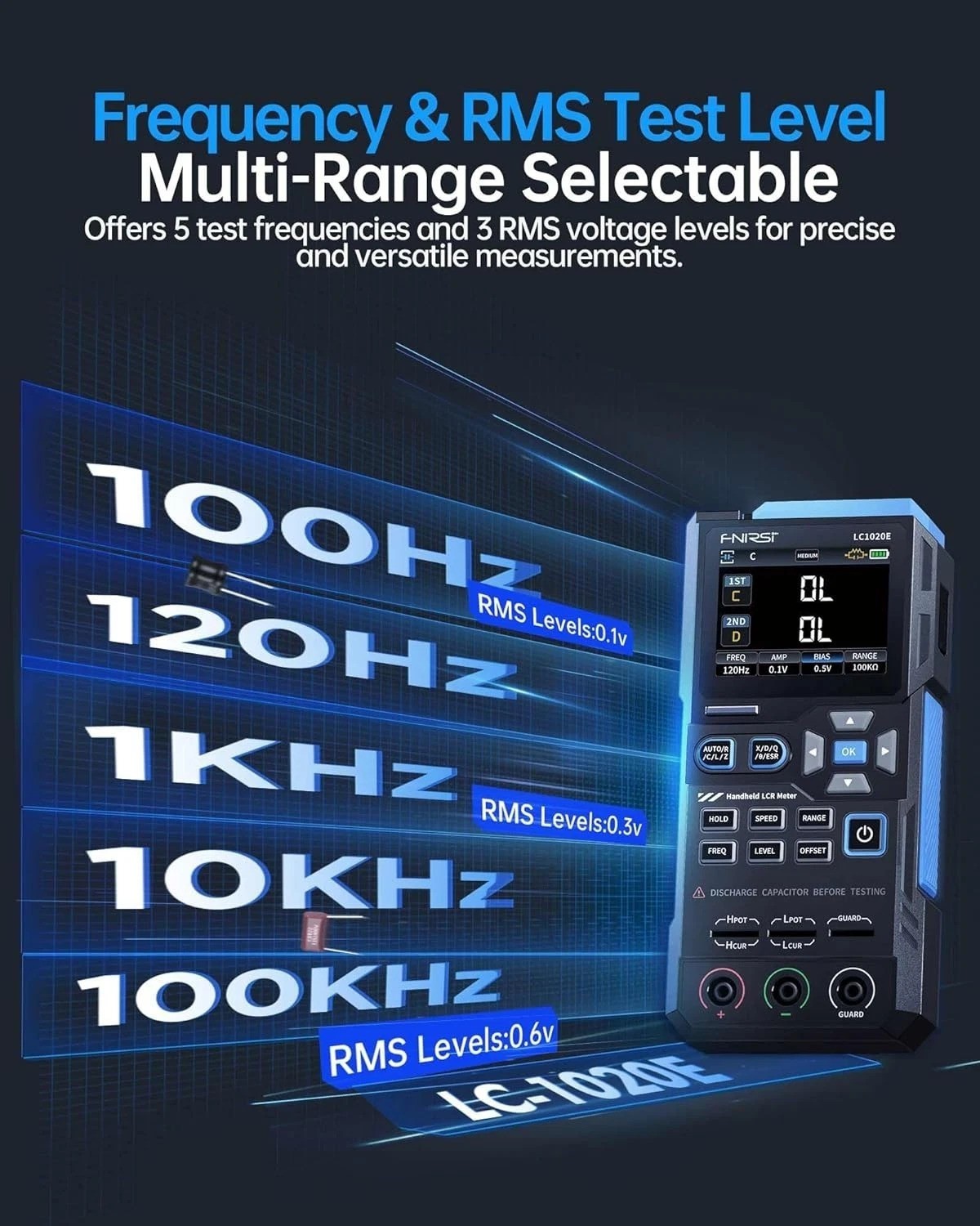 High-Precision LCR Meter 100kHz 19999 Counts Auto Component Tester