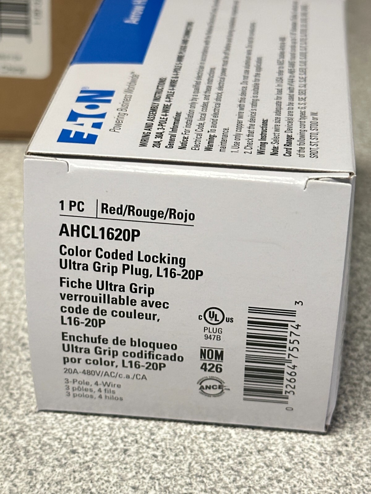 10 NEW Arrow Hart Eaton AHCL1620P Red Locking Ultra Grip Plugs 20A 480V L16-20P