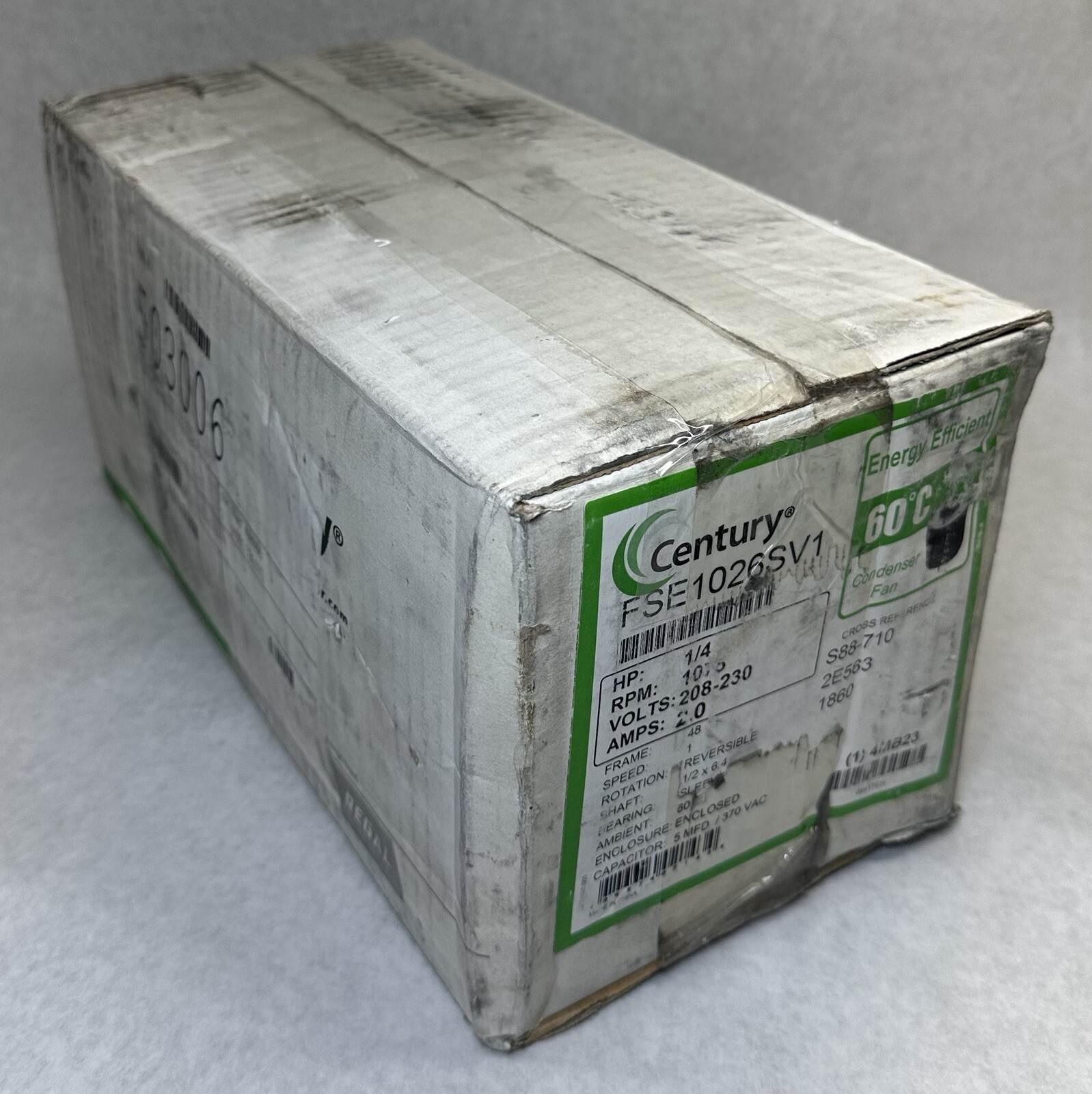 NEW Century FSE1026SV1 Condenser Fan Motor, 208/230V, 1/4 HP, 1075 RPM