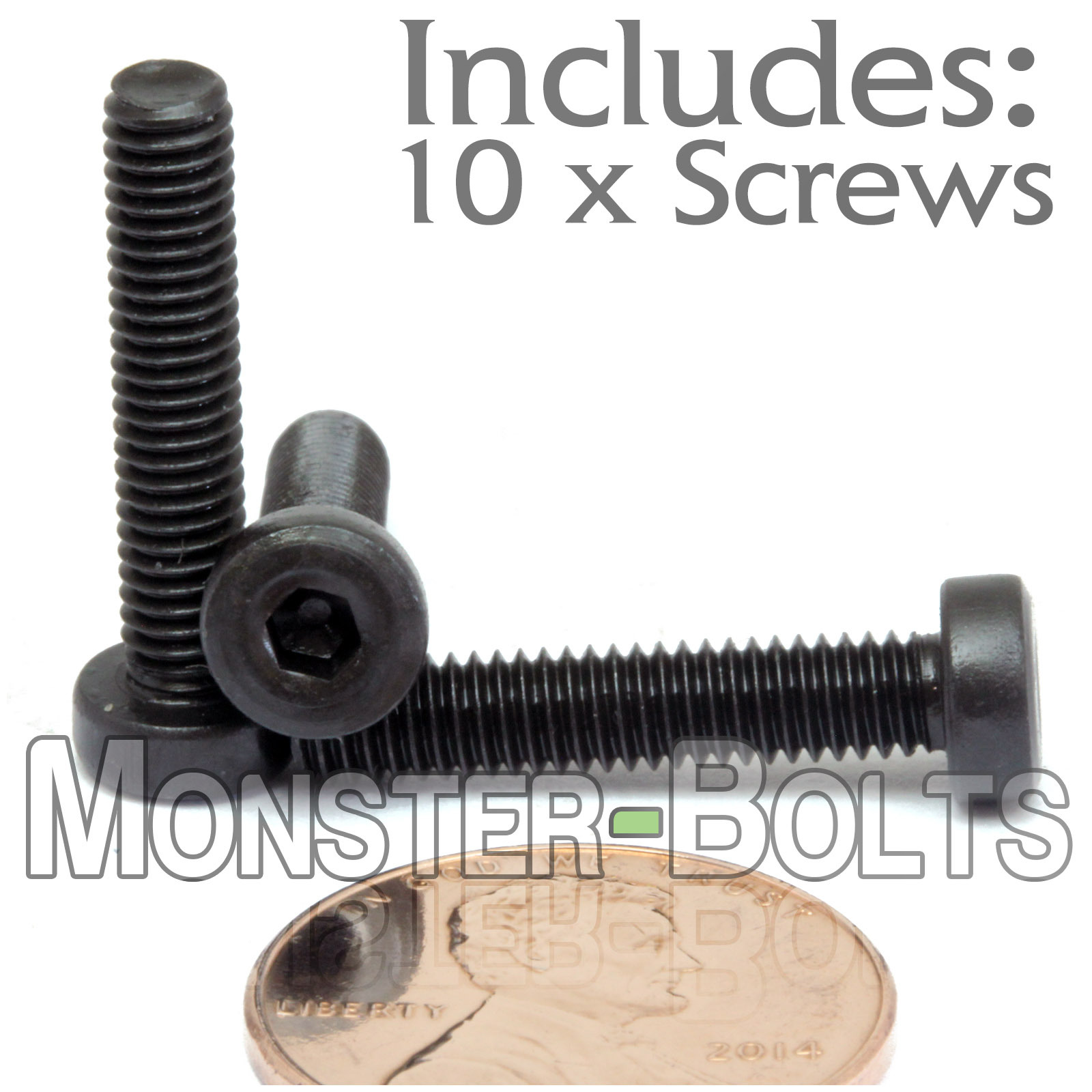 (10) M4 – 0.70 x 20mm Low Head Socket Cap Screws, DIN 7984 Blk Alloy 10.9
